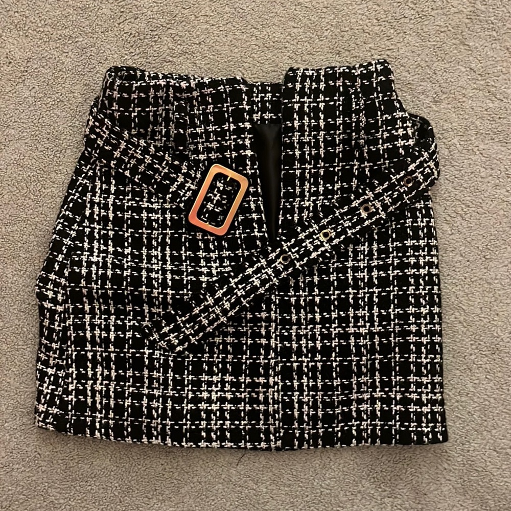 Honey Punch black and white skirt